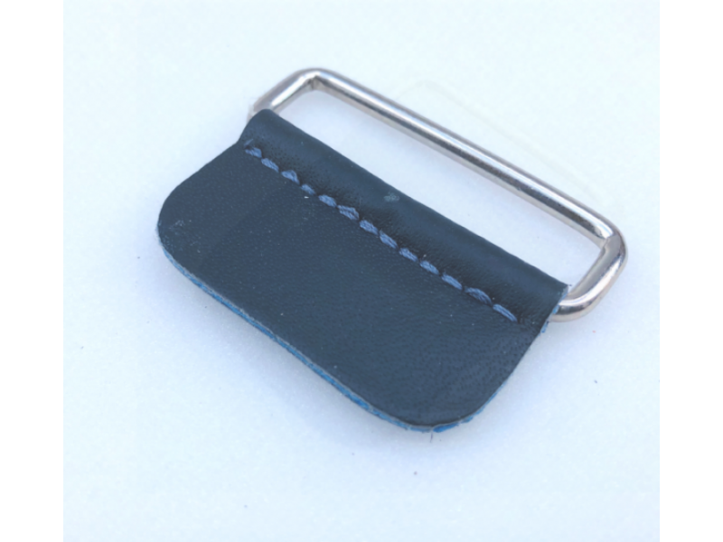 Standard Leather Tab with Oblong Loop Blue