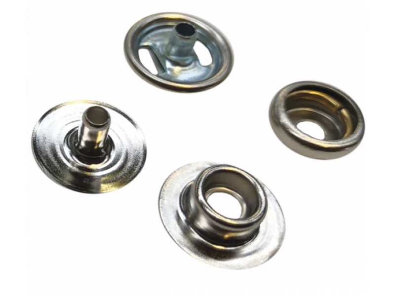 13mm-Small Press Stud (Four Piece Button) Nickel Plated