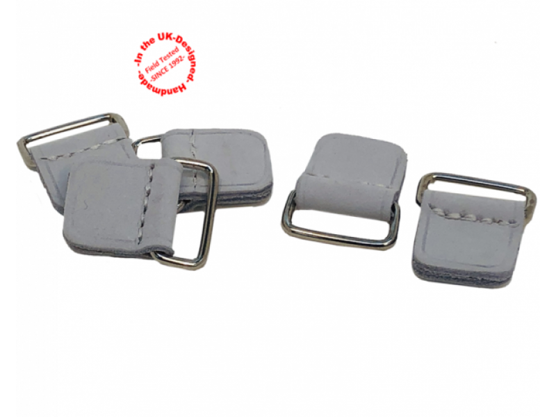 Leather Tab (2-2.5mm thickness) With Steel Loop For Webbing & Velcro Strap