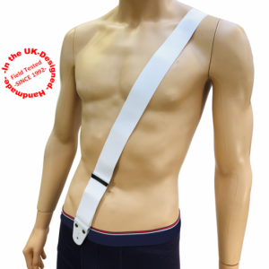 Single Shoulder Suspender White Webbing