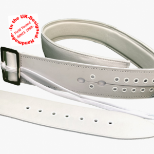 Buckle Fastening Adjustable Pelvic Band Belt Chrome with Leather Strap End