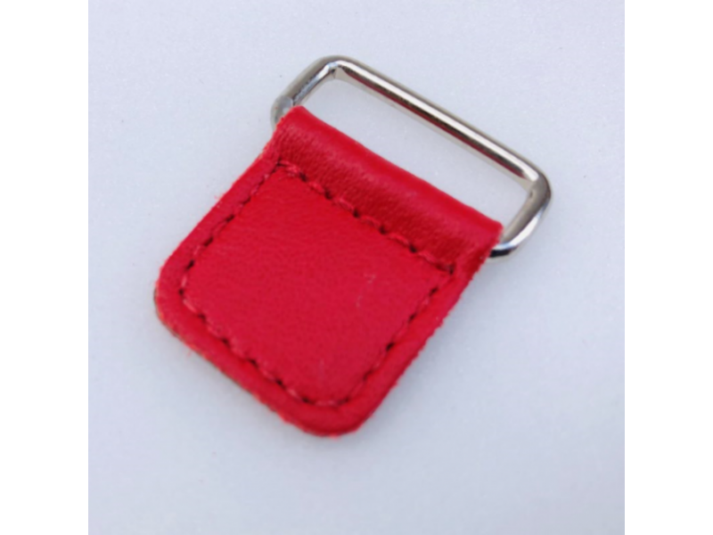 OB Range Red Leather Tab (Chafe) with Oblong Loop